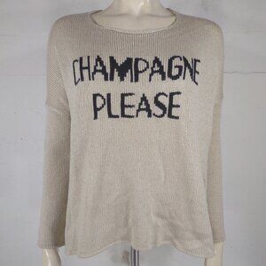 Wooden Ships Paola Buendia beige tan Champagne Please round neck sweater XS